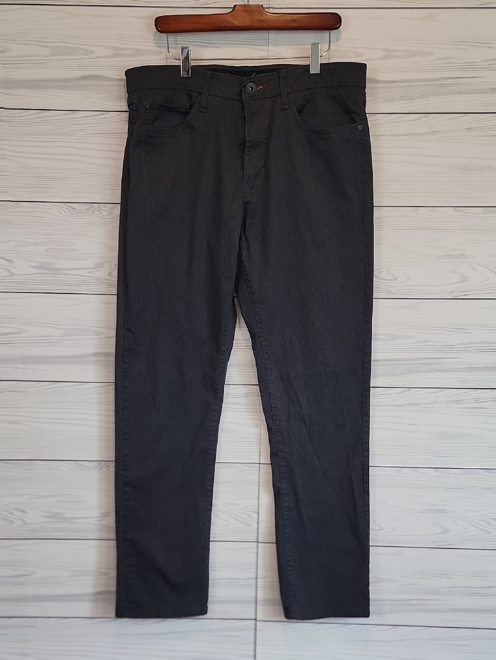 Weatherproof Vintage Straight Fit Blackwash Grey Mens Pants Size 36 X 34